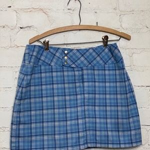 Blue Plaid Skort 90s Y2K Fashion Bug